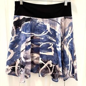 *2 for $10 RW&CO. Artistic Blue and Black Skater Skirt